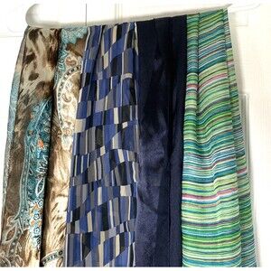 Lot of 4 Womens Neck Scarf Scarves Lot Nylon Chiffon Mid-Century Vintage 90s